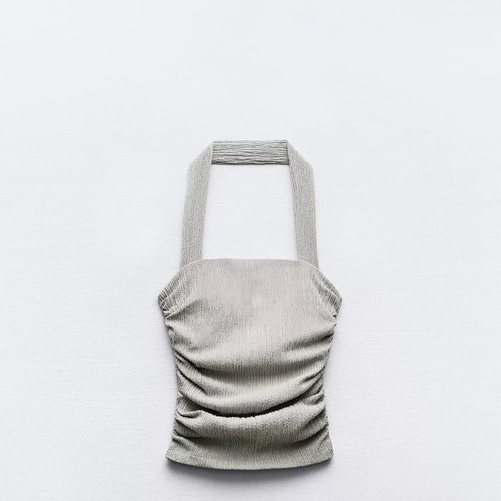 Gray Halter Top & Linen Grey pant SET